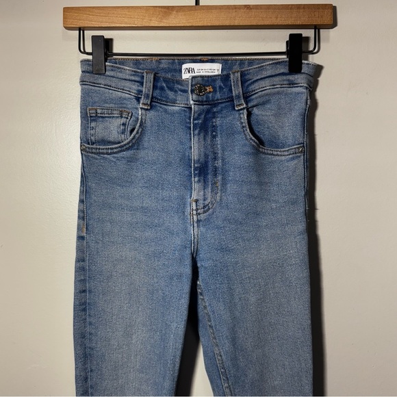 Zara High Rise Skinny Denim Blue Jeans Size 2 - Picture 3 of 8